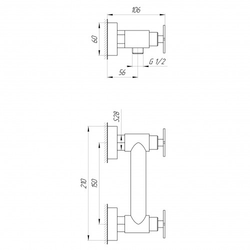 Зображення Змішувач для душу Globus Lux DUKAT-8 SD8-105