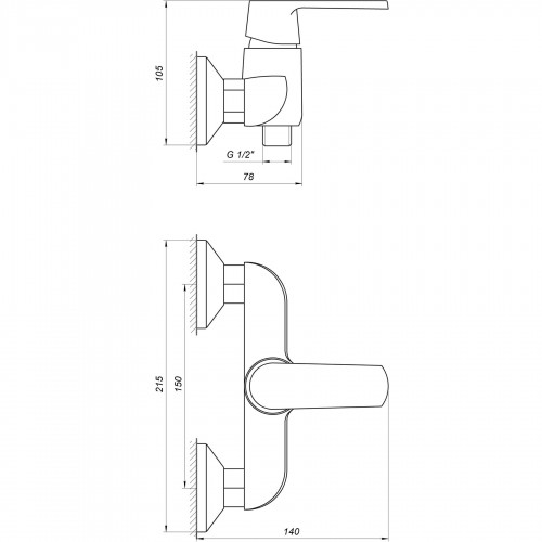 Зображення Змішувач для душу Globus Lux Laguna GLA-0105