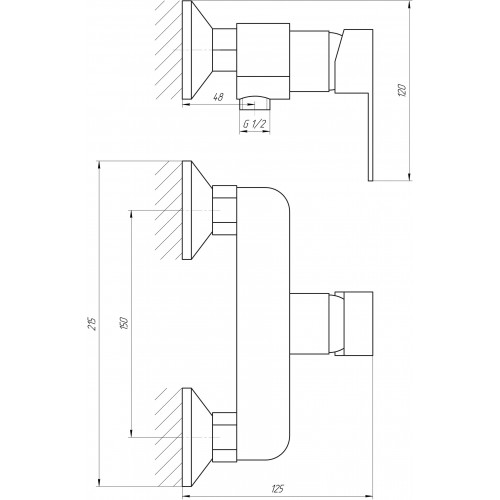 Зображення Змішувач для душу Globus Lux Milano GLM-105N-11-Graphite