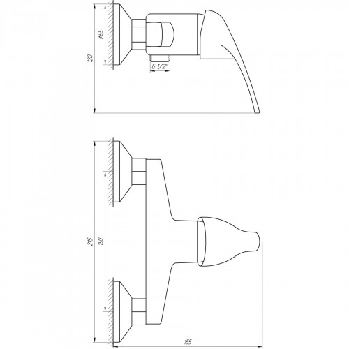 Зображення Змішувач для душу Globus Lux Solly GLSO-0105N