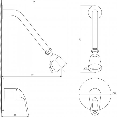 Зображення Змішувач для душу Globus Lux SENA GLS-0105S