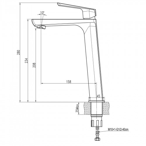 Изображение Смеситель для умывальника TOPAZ LEXI TL 21203-H57