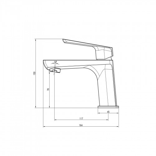 Зображення Змішувач для умивальника TOPAZ LEXI TL 21201-H57-BL