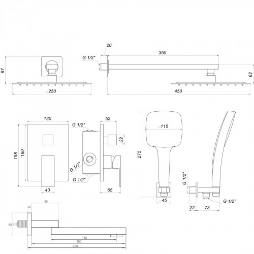 Изображение Душевая система Globus Lux SMART GLM-305N-BB