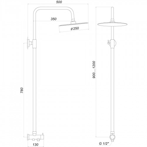 Зображення Душова колона Globus Lux ALPEN SB-BAR-0101