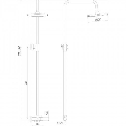 Зображення Душова колона Globus Lux LAZER GL-BAR-0101