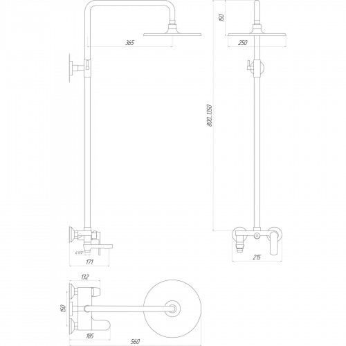 Изображение Душевая система Globus Lux GLA-0002N-10-BB