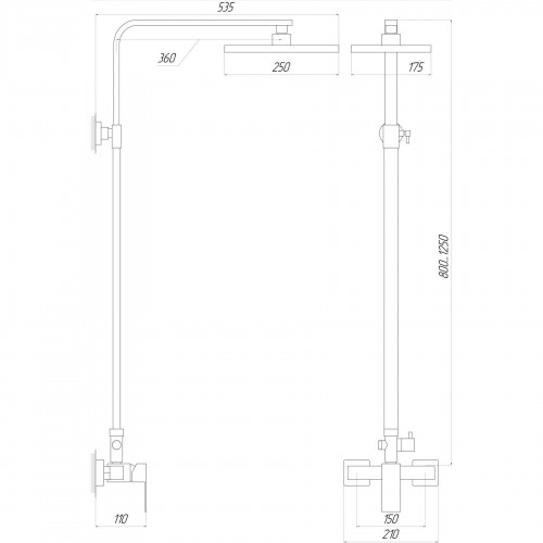 Изображение Душевая система Globus Lux SICILIA SBQ-SH-125-BB