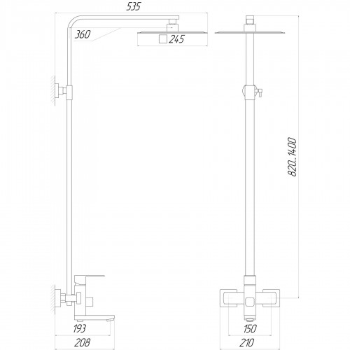 Зображення Душова система Globus Lux SICILIA VAN-SBQ-SH-02-BB