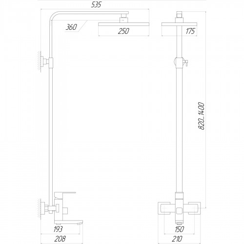 Зображення Душова система Globus Lux SICILIA VAN-SBQ-SH-04-BB