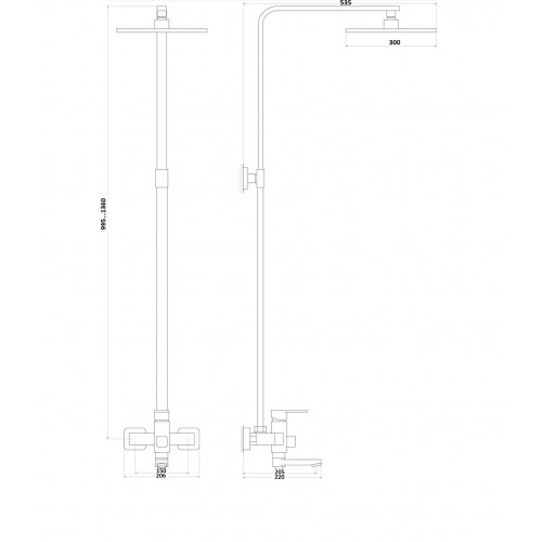 Зображення Душова система Globus Lux MILANO VAN-GLM-0026-10-BB