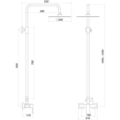 Зображення Душова система Globus Lux SICILIA SBQ-SH-105