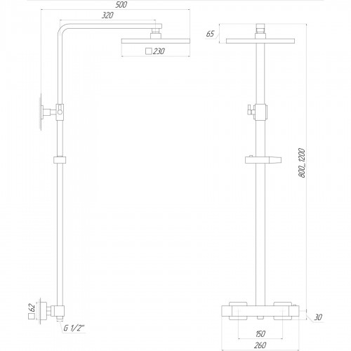 Изображение Душевая система Globus Lux Termostatic GLQ-0040T