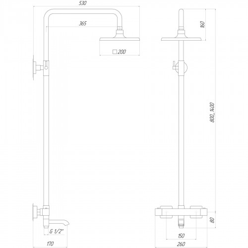 Изображение Душевая система Globus Lux Termostatic Q GLM-0041T