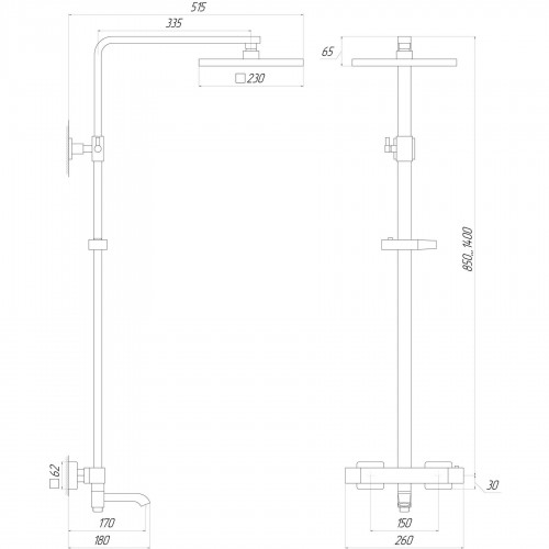 Зображення Душова система Globus Lux Termostatic Q VAN-GLQ-0041T-BB