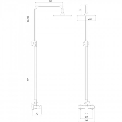 Изображение Душевая система TOPAZ BARTS TB 07702-H36