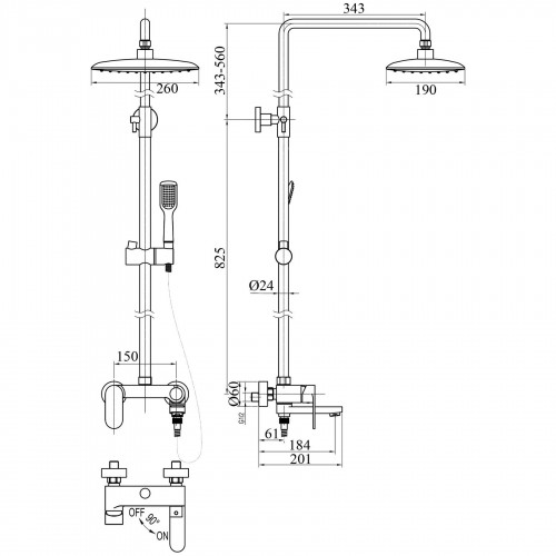 Зображення Душова система TOPAZ BARTS-TB 07102-H36-S