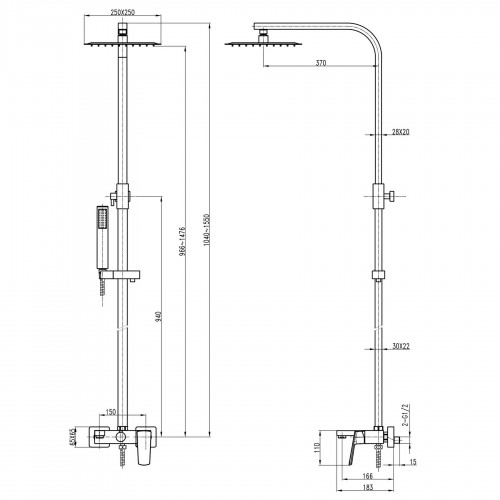 Зображення Душова система TOPAZ LEXI TL 21102-H57-00