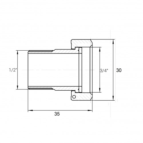 Зображення Комплект штуцерів OPTIMUM 3/4″Вх1/2″ З латунний LR433L