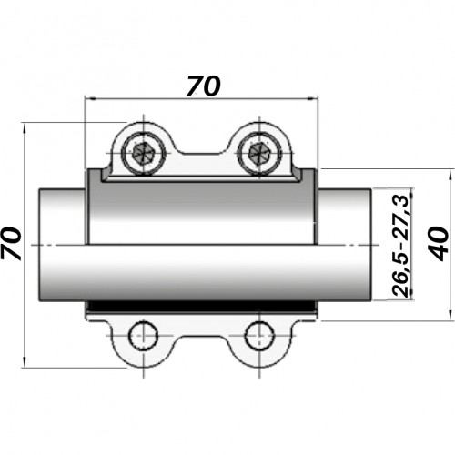 Зображення Ремонтний хомут AGAflex DN20(26,5–27,3 мм) OBA