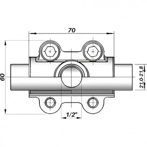 Изображение Врезка в трубу с внутренней резьбой AGAflex DN15(21,0-21,8 мм) х 1/2″ OBD