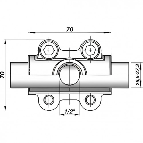 Изображение Врезка в трубу с внутренней резьбой AGAflex DN20(26,5-27,3 мм) х 1/2″ OBD