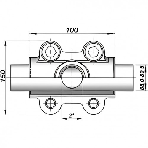 Изображение Врезка в трубу с внутренней резьбой AGAflex DN80 (88,0-89,5 мм) х 2″ OBD