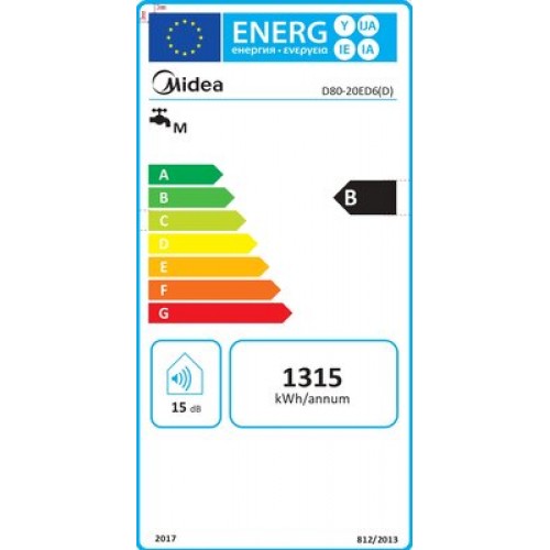 Зображення Водонагрівач Midea PRIME Wi-Fi D80-20ED6 (D) Зображення Водонагрівач Midea PRIME Wi-Fi D80-20ED6 (D)