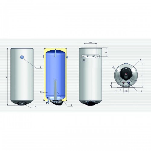 Зображення Водонагрівач Eldom Eureka 50 SLIM 2x0.8 kW WV05039D