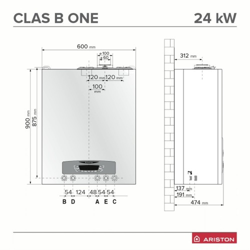 Зображення Котел конденсаційний газовий Ariston CLAS B ONE Wi-Fi 24 (3302127)