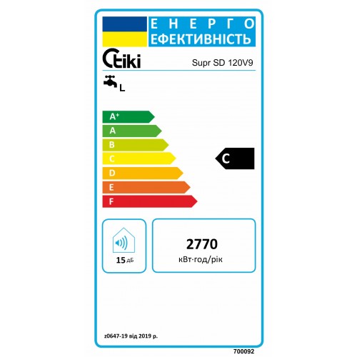 Зображення Водонагрівач Tiki Supr SD 120V9 (700092)